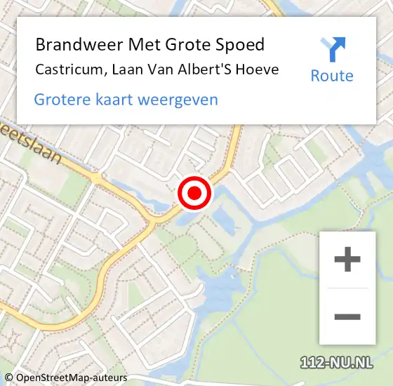 Locatie op kaart van de 112 melding: Brandweer Met Grote Spoed Naar Castricum, Laan Van Albert'S Hoeve op 26 oktober 2018 11:38