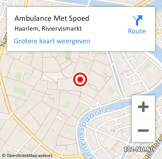 Locatie op kaart van de 112 melding: Ambulance Met Spoed Naar Haarlem, Riviervismarkt op 27 oktober 2018 01:21