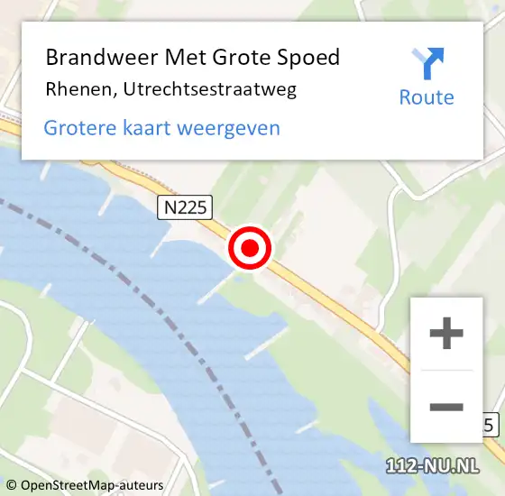 Locatie op kaart van de 112 melding: Brandweer Met Grote Spoed Naar Rhenen, Utrechtsestraatweg op 27 oktober 2018 03:20