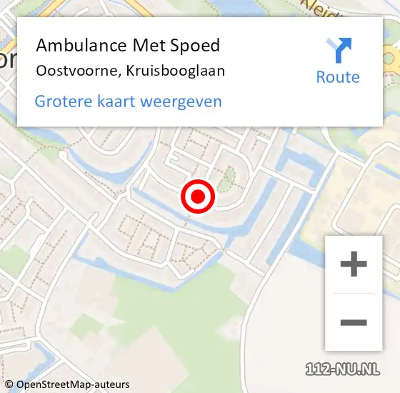 Locatie op kaart van de 112 melding: Ambulance Met Spoed Naar Oostvoorne, Kruisbooglaan op 27 oktober 2018 10:42
