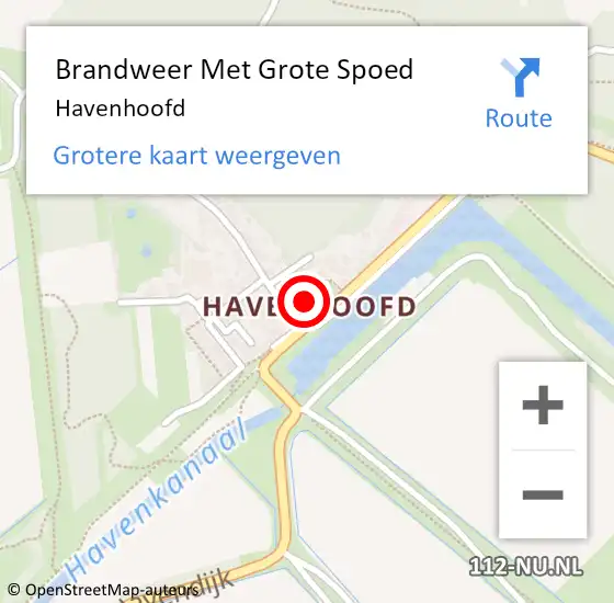 Locatie op kaart van de 112 melding: Brandweer Met Grote Spoed Naar Havenhoofd, Zuid-Hollandlaan op 27 oktober 2018 13:51