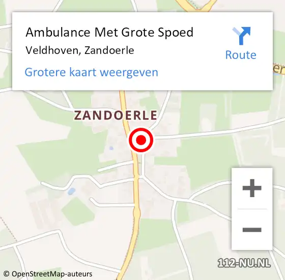 Locatie op kaart van de 112 melding: Ambulance Met Grote Spoed Naar Veldhoven, Zandoerle op 28 oktober 2018 09:05