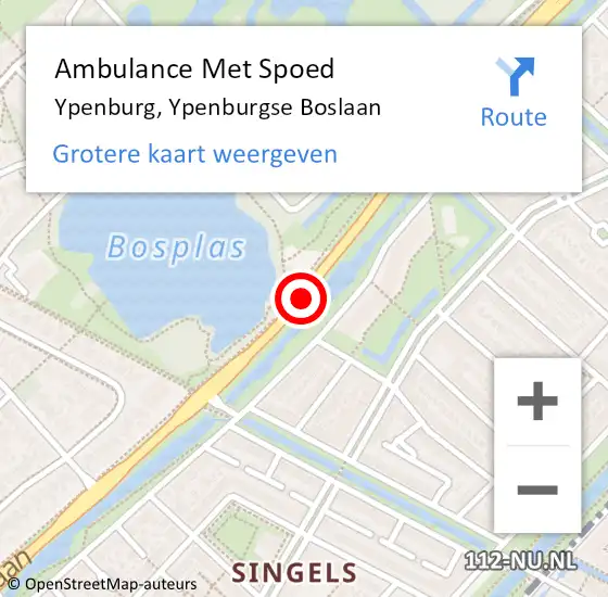 Locatie op kaart van de 112 melding: Ambulance Met Spoed Naar Ypenburg, Ypenburgse Boslaan op 28 oktober 2018 09:07