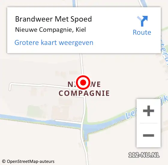 Locatie op kaart van de 112 melding: Brandweer Met Spoed Naar Nieuwe Compagnie, Kiel op 28 oktober 2018 11:10