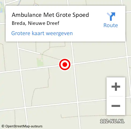 Locatie op kaart van de 112 melding: Ambulance Met Grote Spoed Naar Breda, Nieuwe Dreef op 28 oktober 2018 15:12