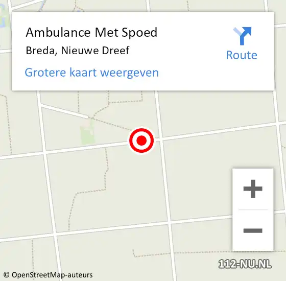 Locatie op kaart van de 112 melding: Ambulance Met Spoed Naar Breda, Nieuwe Dreef op 28 oktober 2018 15:13