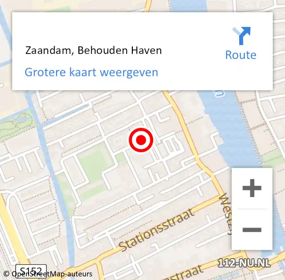 Locatie op kaart van de 112 melding:  Zaandam, Behouden Haven op 29 oktober 2018 09:20