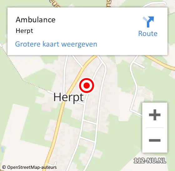 Locatie op kaart van de 112 melding: Ambulance Herpt op 29 oktober 2018 15:49