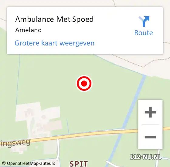 Locatie op kaart van de 112 melding: Ambulance Met Spoed Naar Ameland op 29 oktober 2018 16:50