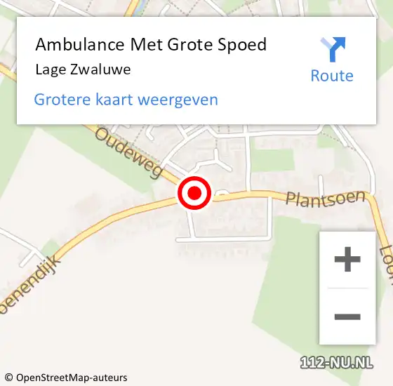 Locatie op kaart van de 112 melding: Ambulance Met Grote Spoed Naar Lage Zwaluwe op 29 oktober 2018 19:38