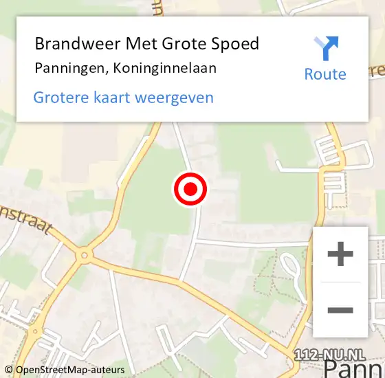 Locatie op kaart van de 112 melding: Brandweer Met Grote Spoed Naar Panningen, Koninginnelaan op 30 oktober 2018 08:31