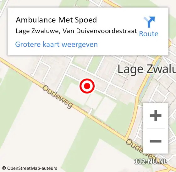 Locatie op kaart van de 112 melding: Ambulance Met Spoed Naar Lage Zwaluwe, Van Duivenvoordestraat op 30 oktober 2018 18:42