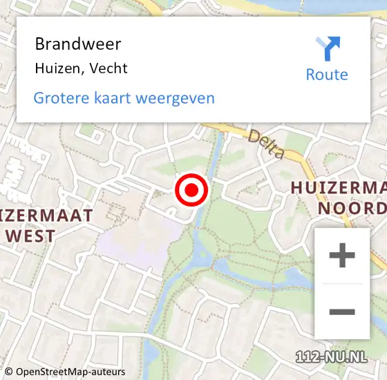 Locatie op kaart van de 112 melding: Brandweer Huizen, Vecht op 31 oktober 2018 06:53