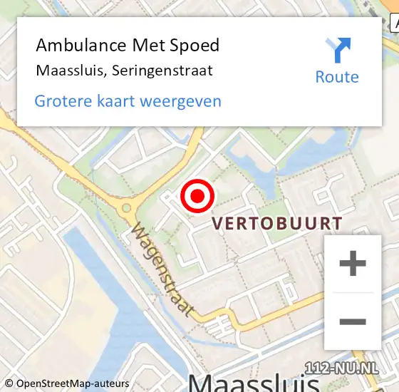 Locatie op kaart van de 112 melding: Ambulance Met Spoed Naar Maassluis, Seringenstraat op 31 oktober 2018 09:17