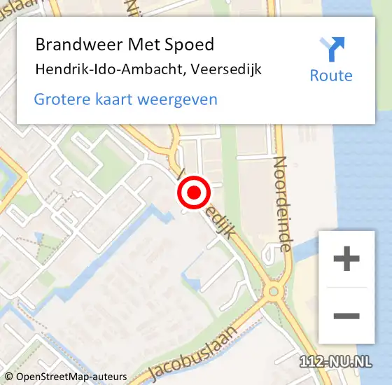 Locatie op kaart van de 112 melding: Brandweer Met Spoed Naar Hendrik-Ido-Ambacht, Veersedijk op 31 oktober 2018 16:47