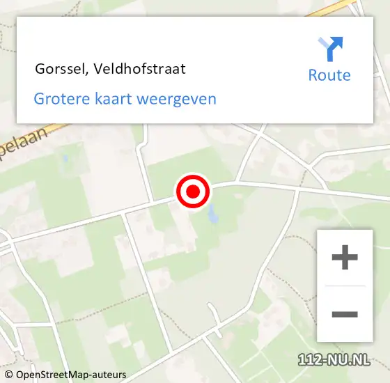 Locatie op kaart van de 112 melding:  Gorssel, Veldhofstraat op 31 oktober 2018 17:26