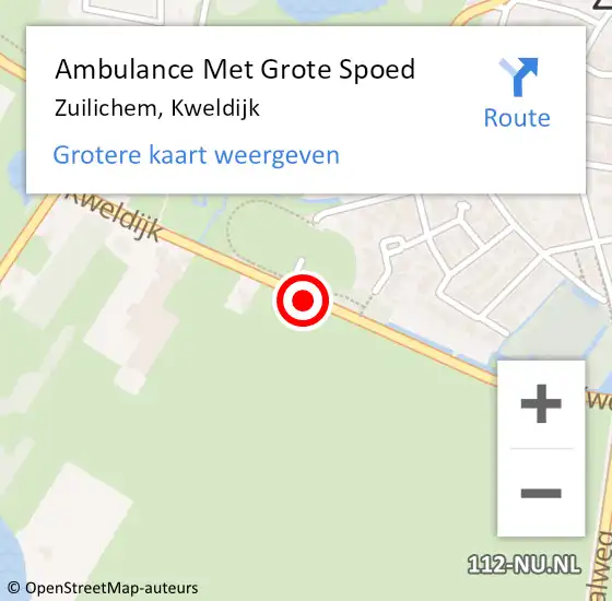Locatie op kaart van de 112 melding: Ambulance Met Grote Spoed Naar Zuilichem, Kweldijk op 31 oktober 2018 20:58