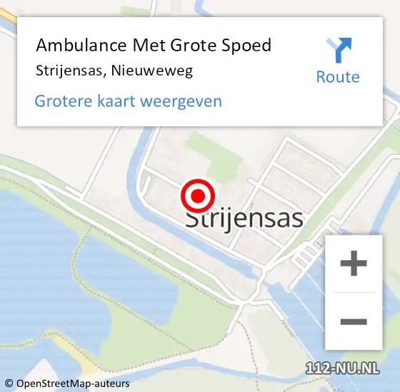 Locatie op kaart van de 112 melding: Ambulance Met Grote Spoed Naar Strijensas, Nieuweweg op 1 november 2018 06:21