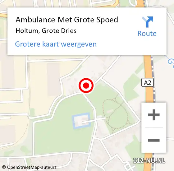 Locatie op kaart van de 112 melding: Ambulance Met Grote Spoed Naar Holtum, Grote Dries op 13 maart 2014 12:35