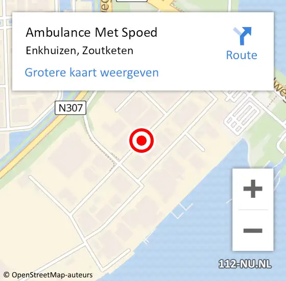 Locatie op kaart van de 112 melding: Ambulance Met Spoed Naar Enkhuizen, Zoutketen op 1 november 2018 11:46