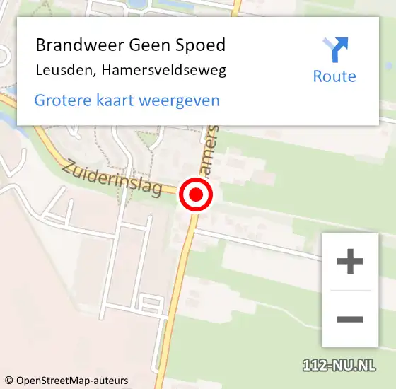 Locatie op kaart van de 112 melding: Brandweer Geen Spoed Naar Leusden, Hamersveldseweg op 1 november 2018 23:31