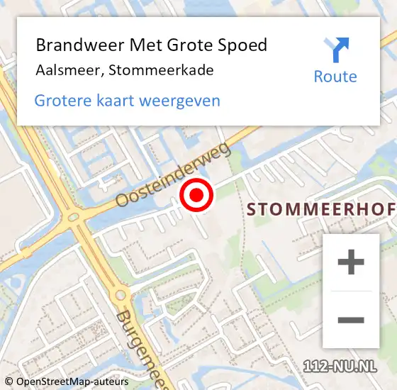 Locatie op kaart van de 112 melding: Brandweer Met Grote Spoed Naar Aalsmeer, Stommeerkade op 2 november 2018 11:02