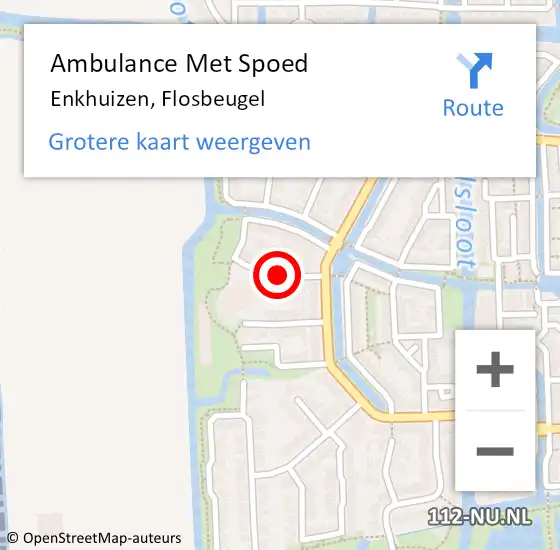 Locatie op kaart van de 112 melding: Ambulance Met Spoed Naar Enkhuizen, Flosbeugel op 2 november 2018 13:53