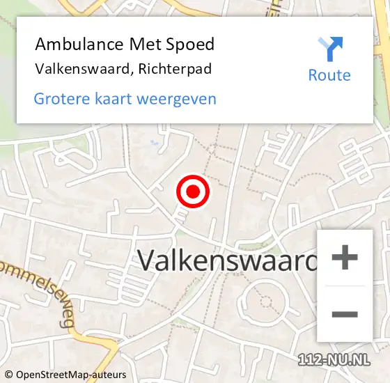 Locatie op kaart van de 112 melding: Ambulance Met Spoed Naar Valkenswaard, Richterpad op 2 november 2018 15:48
