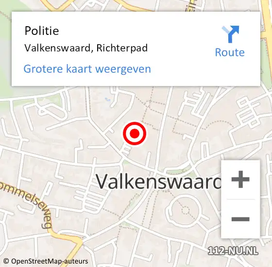 Locatie op kaart van de 112 melding: Politie Valkenswaard, Richterpad op 2 november 2018 15:50
