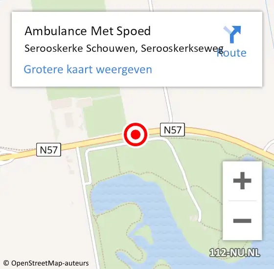 Locatie op kaart van de 112 melding: Ambulance Met Spoed Naar Serooskerke Schouwen, Serooskerkseweg op 2 november 2018 16:52