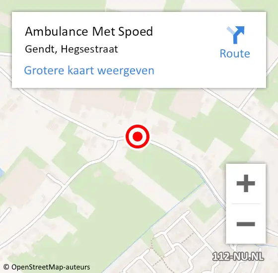 Locatie op kaart van de 112 melding: Ambulance Met Spoed Naar Gendt, Hegsestraat op 3 november 2018 13:35
