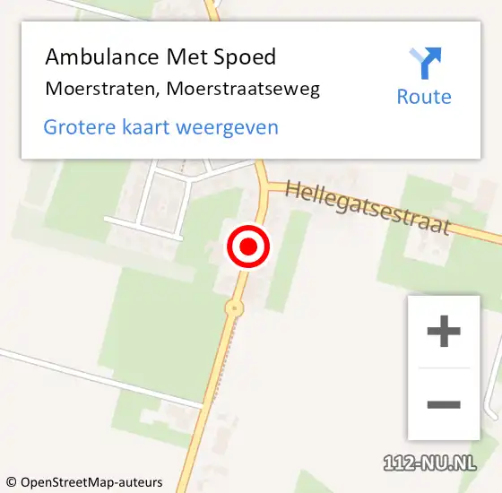 Locatie op kaart van de 112 melding: Ambulance Met Spoed Naar Moerstraten, Moerstraatseweg op 3 november 2018 15:06