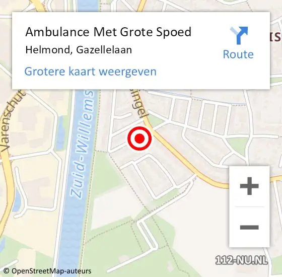 Locatie op kaart van de 112 melding: Ambulance Met Grote Spoed Naar Helmond, Gazellelaan op 3 november 2018 20:44