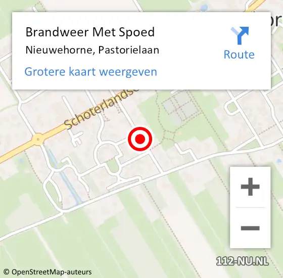 Locatie op kaart van de 112 melding: Brandweer Met Spoed Naar Nieuwehorne, Pastorielaan op 4 november 2018 03:07