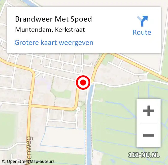 Locatie op kaart van de 112 melding: Brandweer Met Spoed Naar Muntendam, Kerkstraat op 4 november 2018 04:01