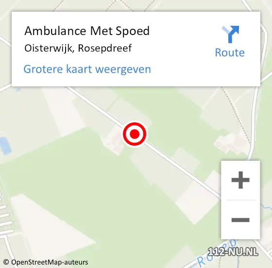 Locatie op kaart van de 112 melding: Ambulance Met Spoed Naar Oisterwijk, Rosepdreef op 4 november 2018 08:51