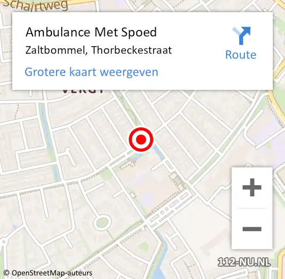 Locatie op kaart van de 112 melding: Ambulance Met Spoed Naar Zaltbommel, Thorbeckestraat op 4 november 2018 11:36
