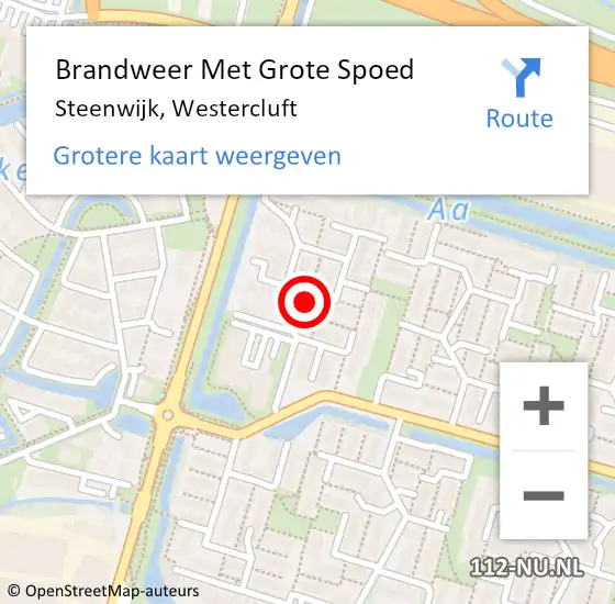 Locatie op kaart van de 112 melding: Brandweer Met Grote Spoed Naar Steenwijk, Westercluft op 5 november 2018 22:03
