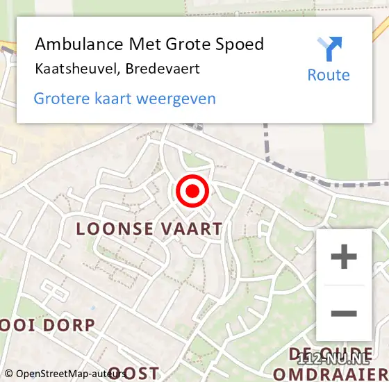 Locatie op kaart van de 112 melding: Ambulance Met Grote Spoed Naar Kaatsheuvel, Bredevaert op 5 november 2018 23:40