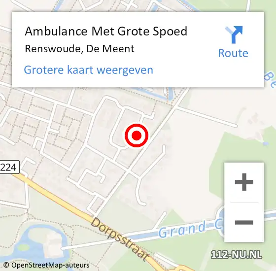 Locatie op kaart van de 112 melding: Ambulance Met Grote Spoed Naar Renswoude, De Meent op 6 november 2018 07:02