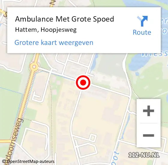 Locatie op kaart van de 112 melding: Ambulance Met Grote Spoed Naar Hattem, Hoopjesweg op 6 november 2018 08:55