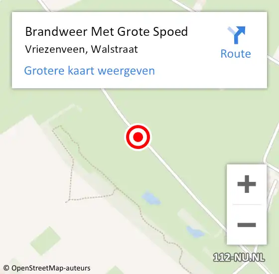 Locatie op kaart van de 112 melding: Brandweer Met Grote Spoed Naar Vriezenveen, Walstraat op 6 november 2018 10:13