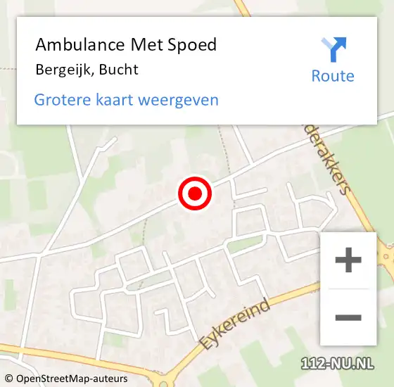 Locatie op kaart van de 112 melding: Ambulance Met Spoed Naar Bergeijk, Bucht op 6 november 2018 14:08