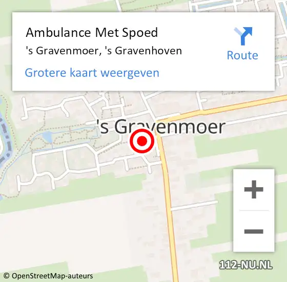 Locatie op kaart van de 112 melding: Ambulance Met Spoed Naar 's Gravenmoer, 's Gravenhoven op 6 november 2018 14:19