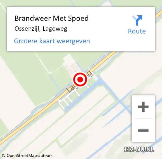 Locatie op kaart van de 112 melding: Brandweer Met Spoed Naar Ossenzijl, Lageweg op 6 november 2018 15:54