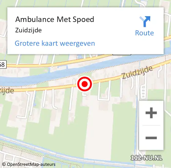 Locatie op kaart van de 112 melding: Ambulance Met Spoed Naar Zuidzijde op 6 november 2018 21:24