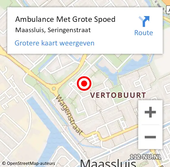 Locatie op kaart van de 112 melding: Ambulance Met Grote Spoed Naar Maassluis, Seringenstraat op 7 november 2018 15:35