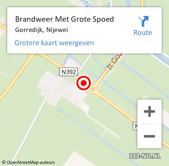 Locatie op kaart van de 112 melding: Brandweer Met Grote Spoed Naar Gorredijk, Nijewei op 7 november 2018 19:51