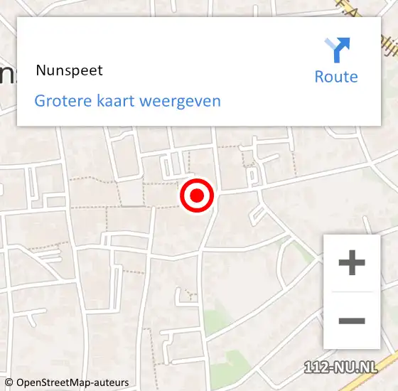 Locatie op kaart van de 112 melding:  Nunspeet op 7 november 2018 20:51
