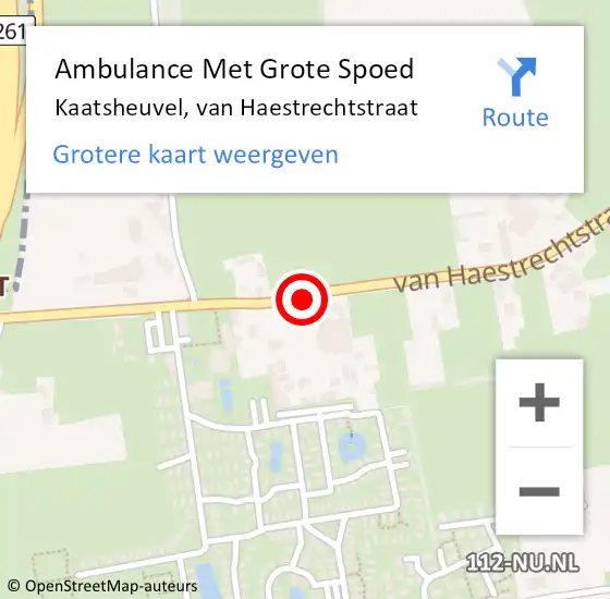 Locatie op kaart van de 112 melding: Ambulance Met Grote Spoed Naar Kaatsheuvel, van Haestrechtstraat op 8 november 2018 13:46